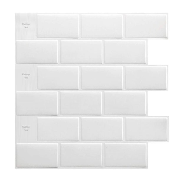 Art3d 12"x12" Peel and Stick Backsplash Tile for Kitchen Subway Tile,Available in White, Black, Blue, Green, Gray.