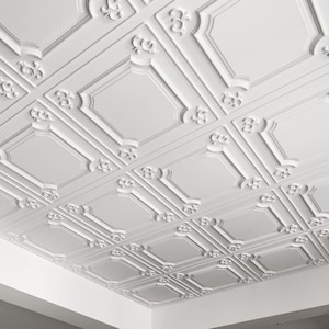 Art3d Drop Ceiling Tiles 24“x24” (12-Pack, 48 Sq.ft), Wainscoting Panels Glue Up 2’x2‘,White, Black, Gray