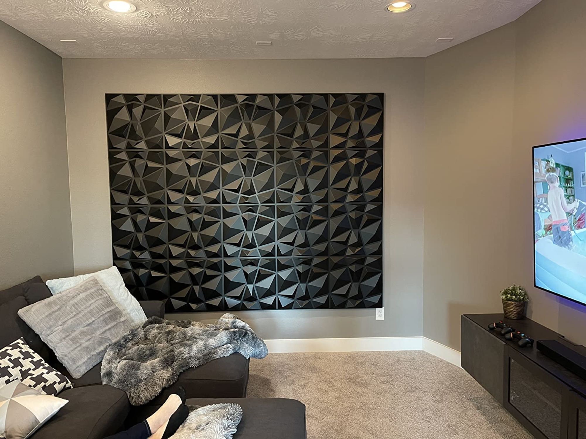 Art3d 3D Wall Panels PVC Fish Design (32 sq.ft) - White A10SK029