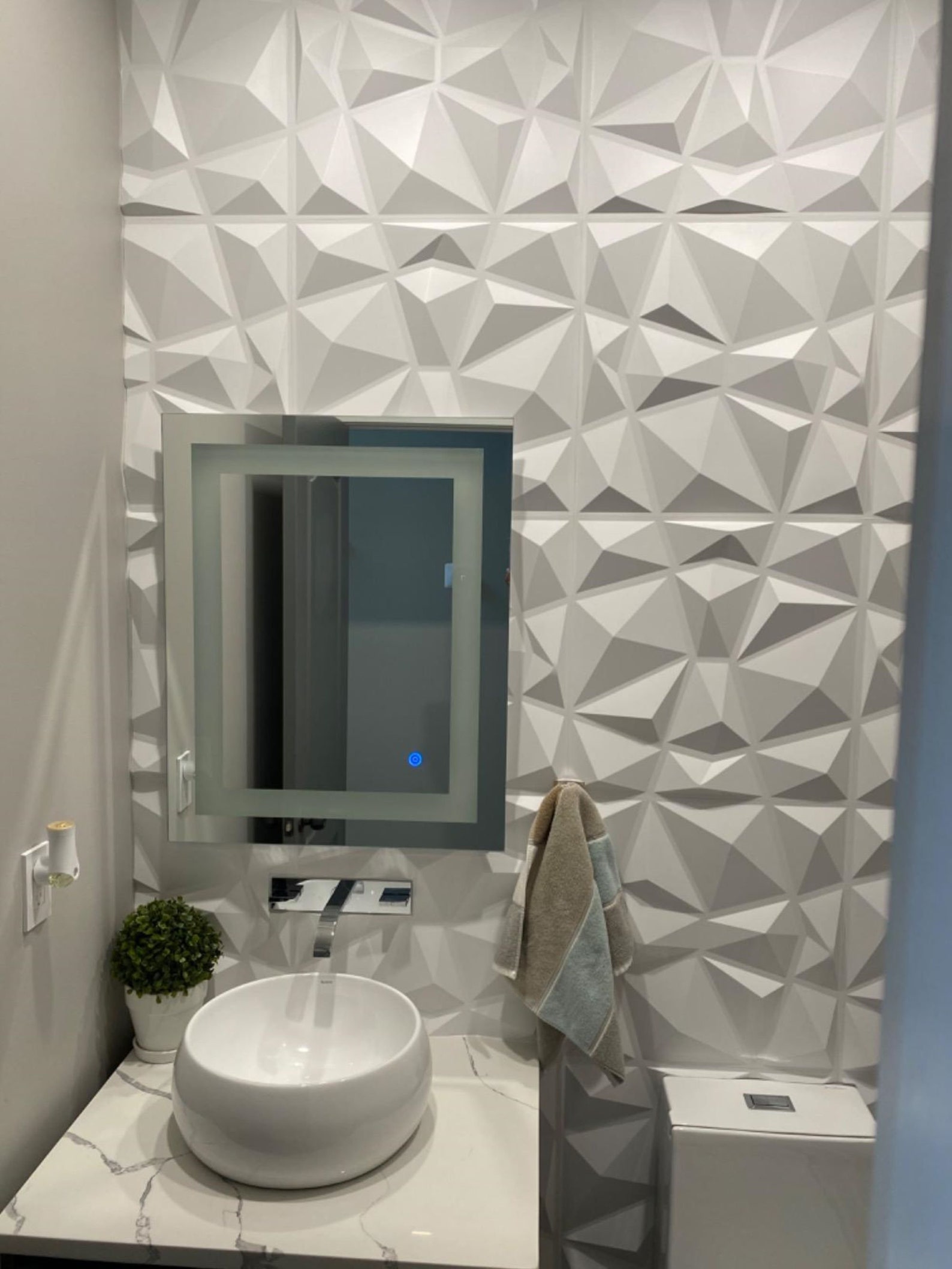 Art3d® Decorative 3D Wall Panels PVC Diamond Design White Wall Etsy