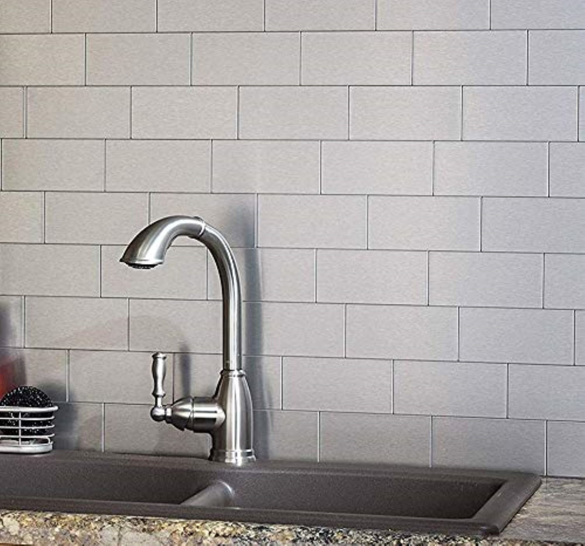 Art3d 100-pieces Peel and Stick Stainless Steel Backsplash - Etsy