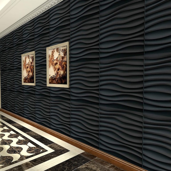 Art3d PVC 3D Wave Panels for Interior Wall Decor, Textured 3D Wall Tiles, 19.7" x 19.7"