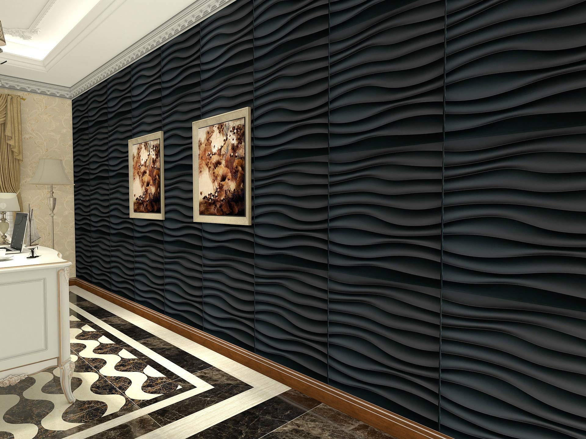  Art3d Paneles de pared decorativos de PVC 3D, 32 pies  cuadrados, onda 2 : Herramientas y Mejoras del Hogar