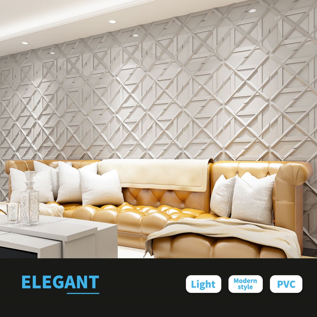 Art3d® Decorative 3D Panels 19.7x19in Textured Wall Design Board, White, 12  Tiles 32 Sq Ft 