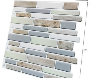 Art3d 12"x12" Peel and Stick Backsplah Tile Self Adhesive Mosaic Backsplash for Kitchen, Jade Design