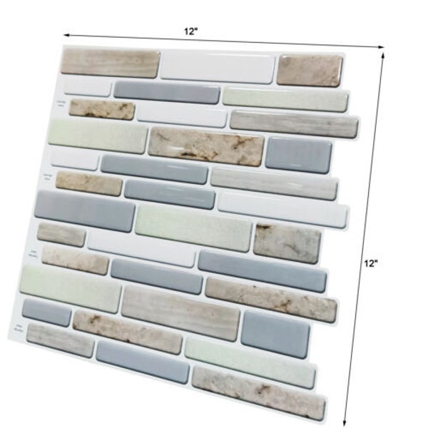 Art3d 12"x12" Peel and Stick Backsplah Tile Self Adhesive Mosaic Backsplash for Kitchen, Jade Design