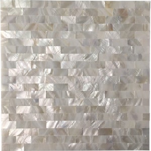 Art3d Peel and Stick Mother of Pearl Shell Tile for Kitchen Backsplash/Bathroom White Rectangle Seamless, 11.8"×11.8"