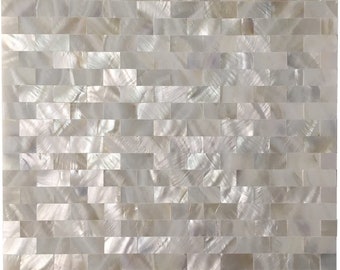 Art3d Peel and Stick Mother of Pearl Shell Tile for Kitchen Backsplash/Bathroom White Rectangle Seamless, 11.8"×11.8"