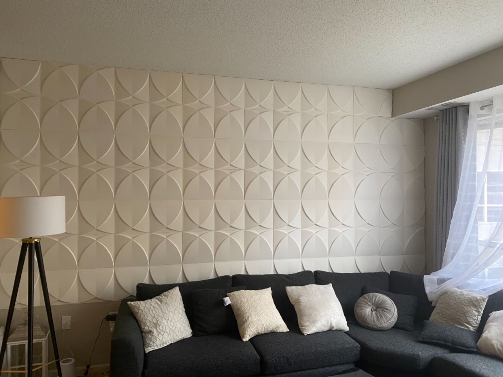 Paneles decorativos para pared 3D de Art3d, PVC, fibra vegetal/bambú, Blanco