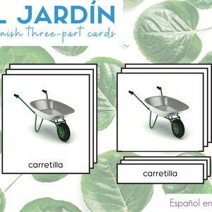 IMPRESSION : Cartes Jardin en trois parties en espagnol - Cartes Montessori - Tarjetas De 3 Partes - El Jardin - Ciencias Primaria - IMPRESA