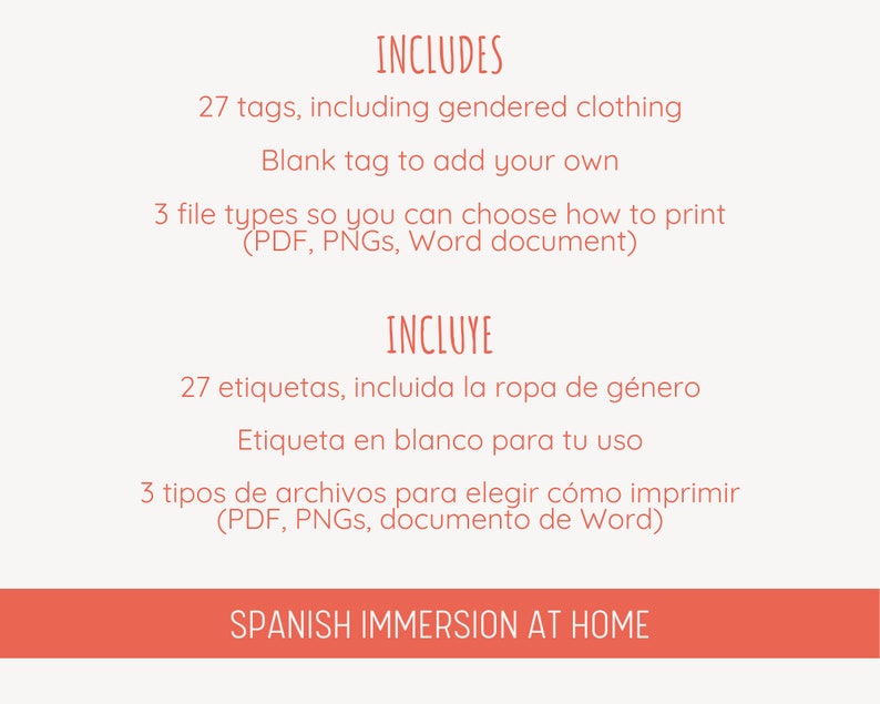 Etiquetas Para El Armario Spanish Wardrobe Tags for Kids Clothes Labels