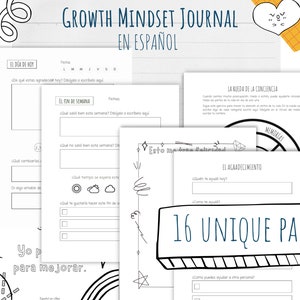 Mi diario - Spanish Journal For Kids - Growth Mindset - Positivity - Gratitude - Mindfulness - Daily Weekly Monthly