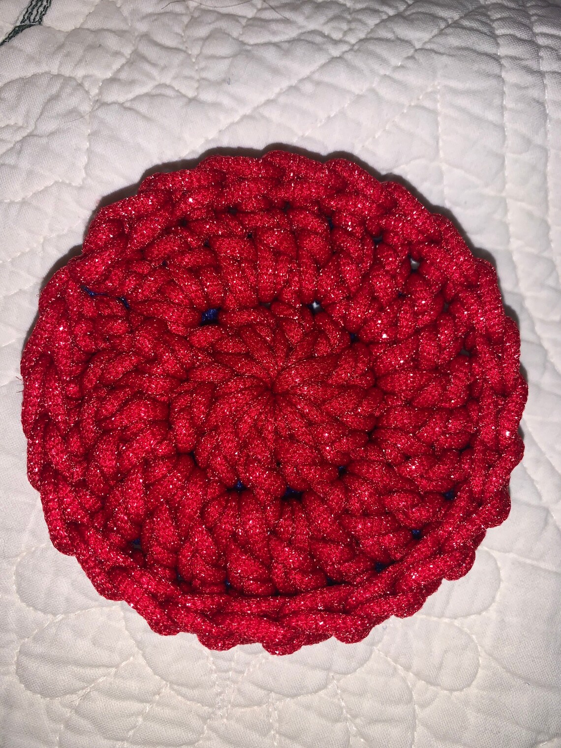 Single Red And Dark Blue Crochet Scrubby Etsy