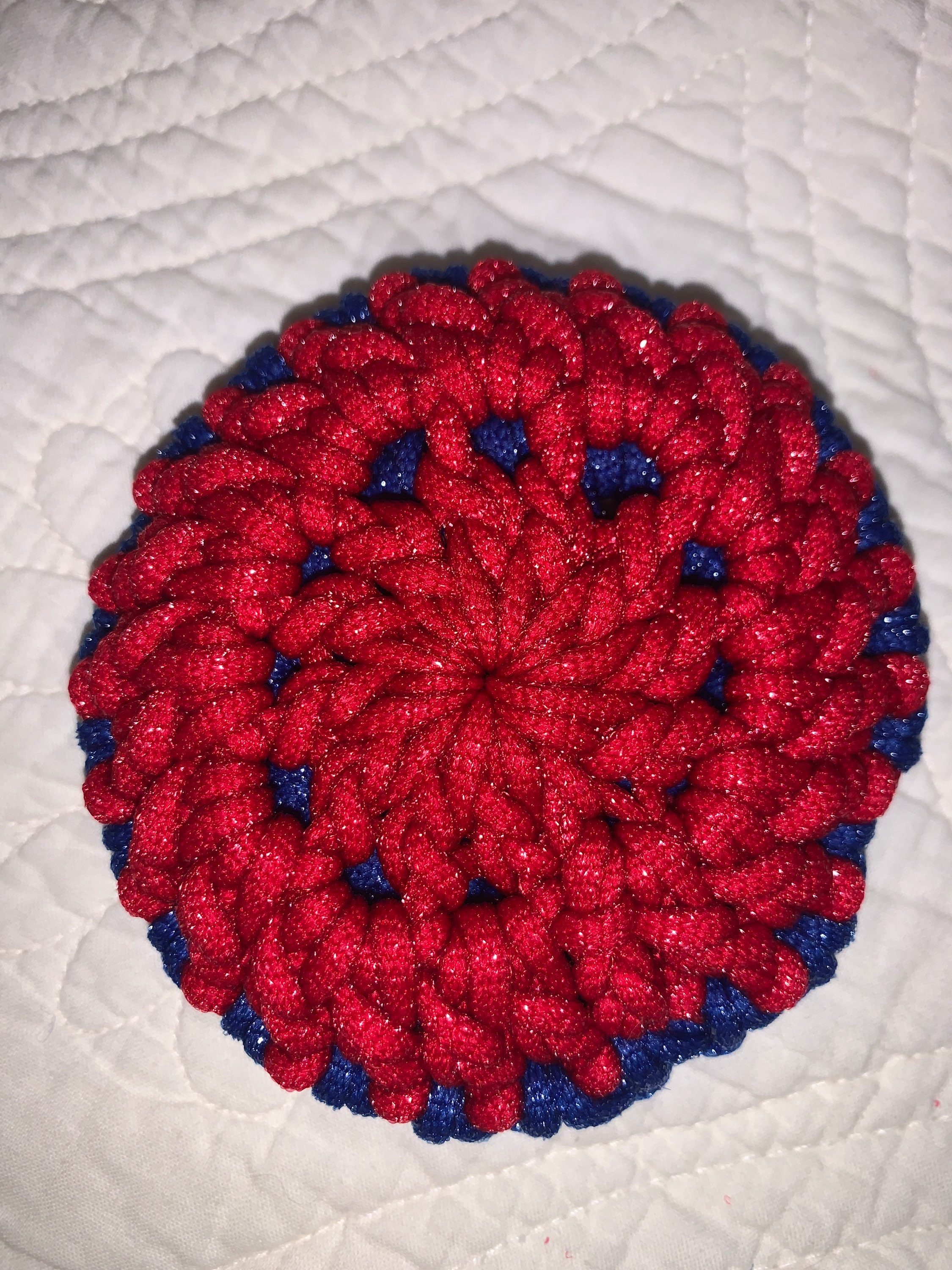 Single Dark Blue And Red Crochet Scrubby Etsy