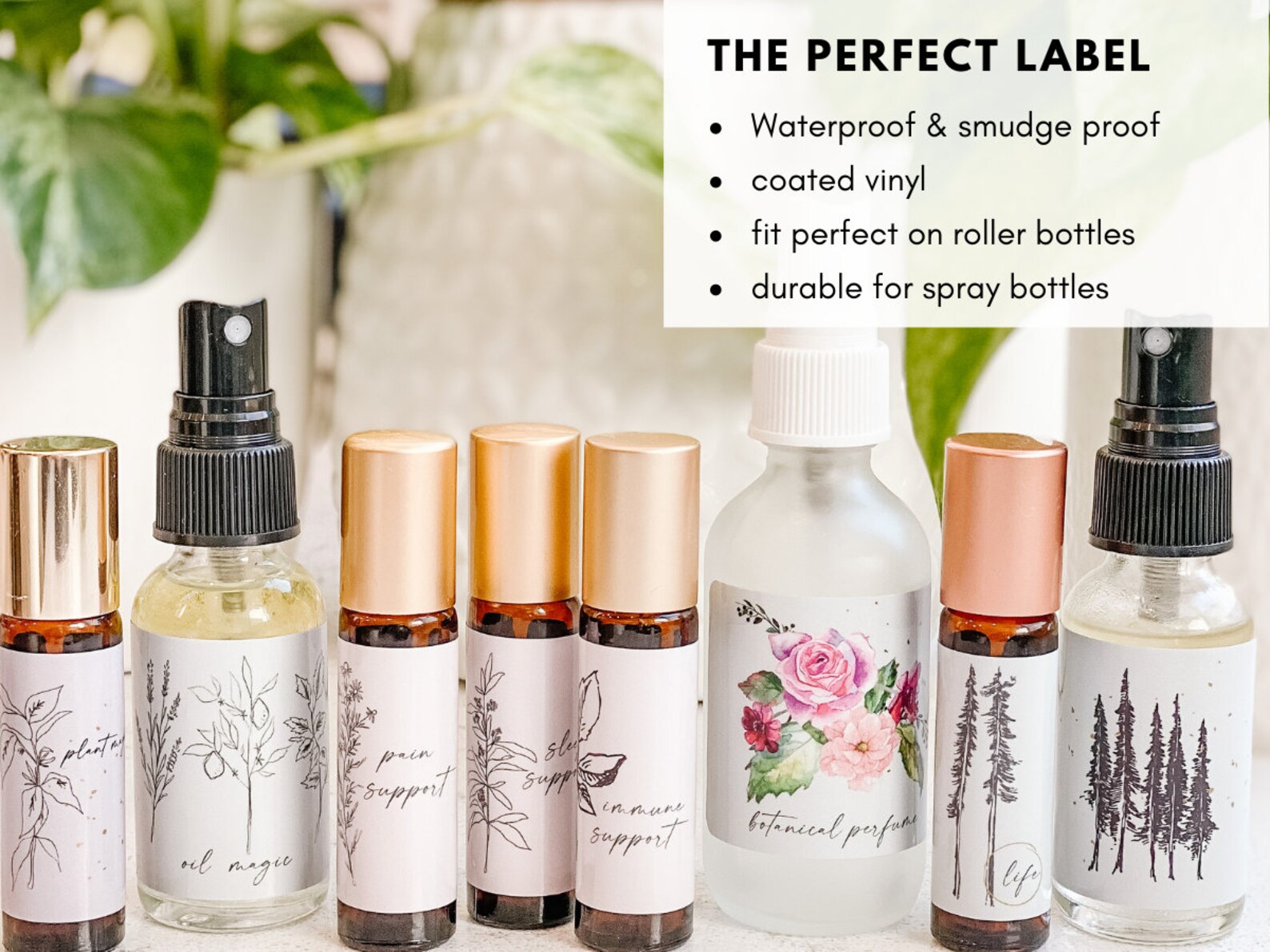 Roller Bottle Labels for Essential Oil Recipes & Blends. Etsy