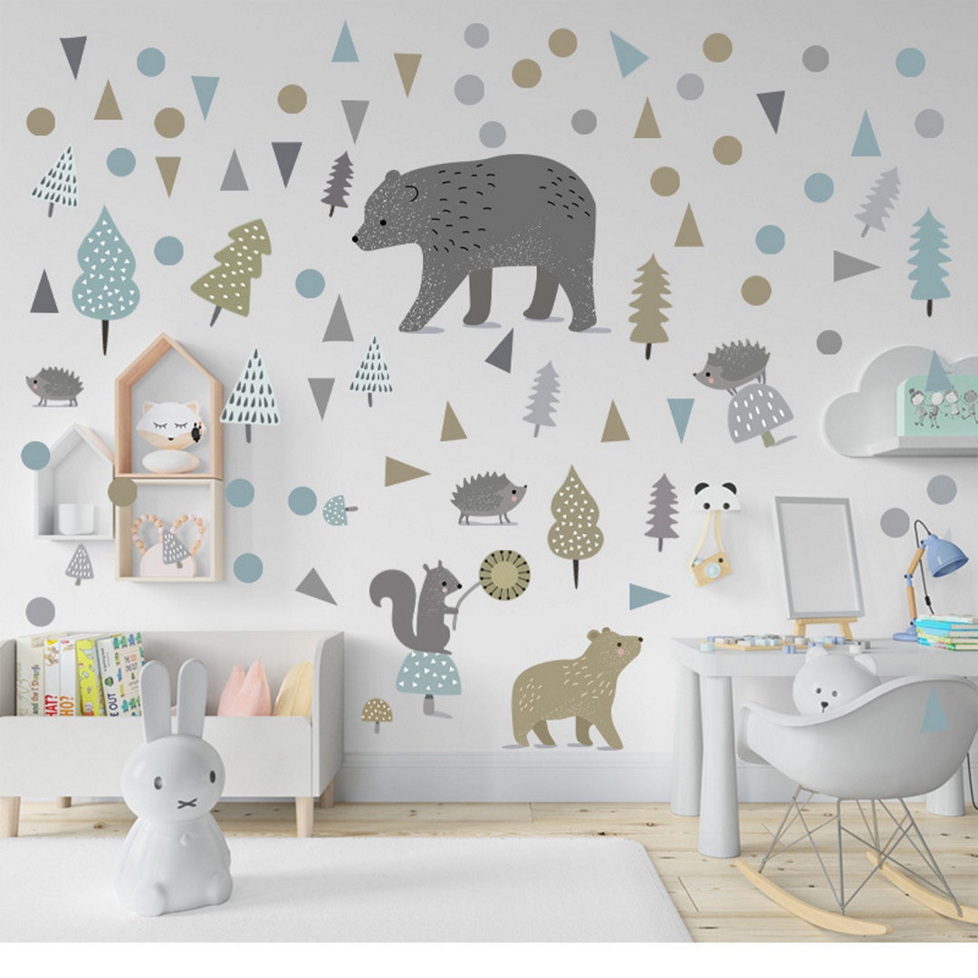 Woodland Animals Wall Decals Quality Removable Wall Stickers - Etsy