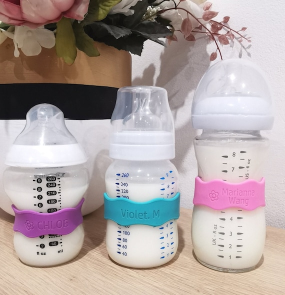 Baby Bottle Bands Silicone Name Labels for Daycare 3 Pack Fits All Water  Bottles Personalised Gifts 