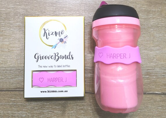 Silicone Name Labels 3 Pack for Water Bottles and Sippy Cups 