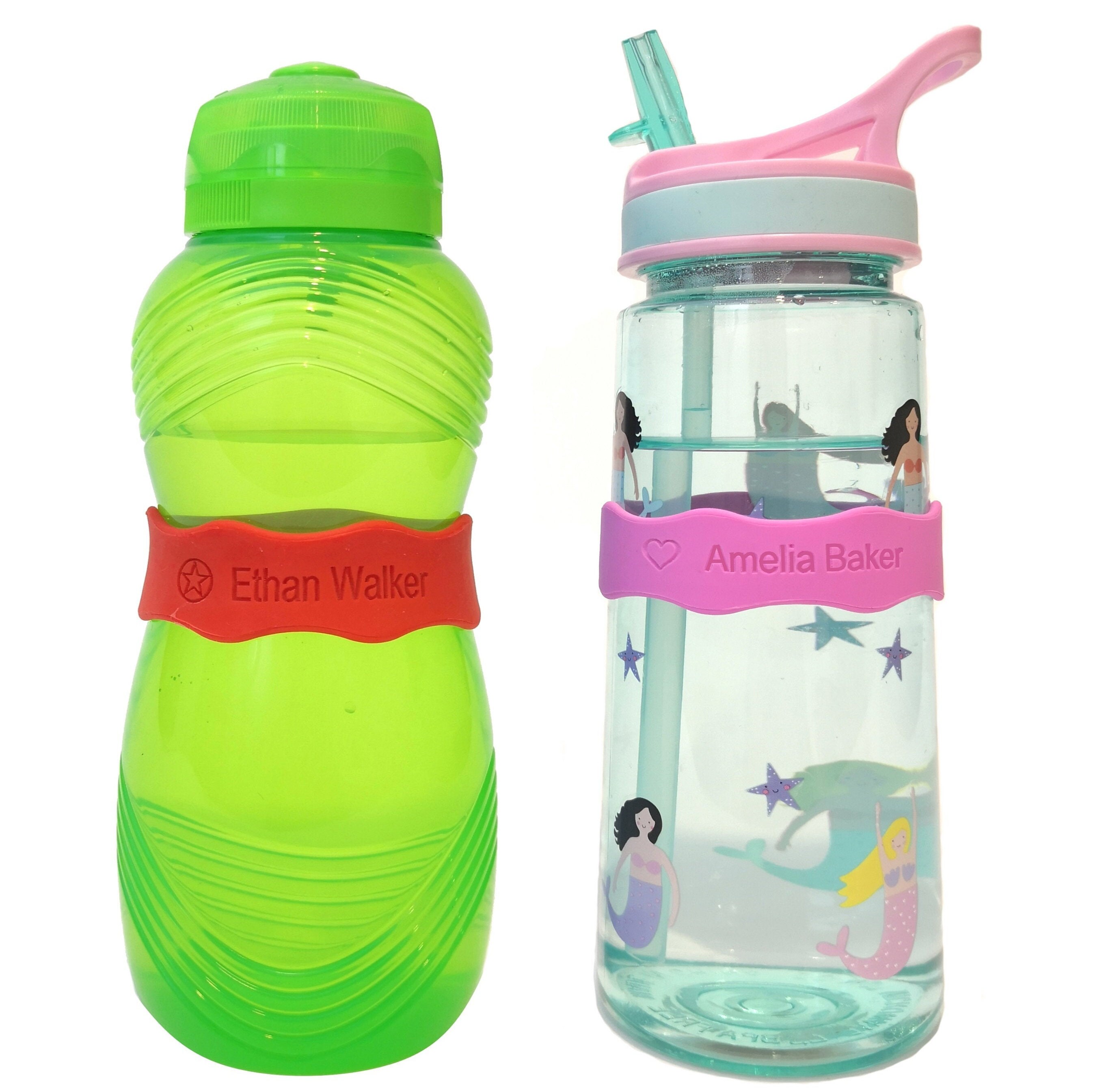 Personalized Water Bottle Name Bands Custom Baby Bottle Labels for Daycare  School Resilient Silicone Engraved Colorfast Reusable Labels