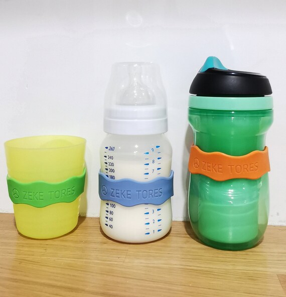 Silicone Name Labels 3 Pack for Water Bottles and Sippy Cups 