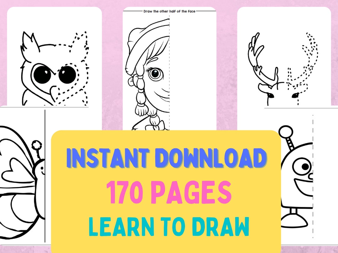 Learn to Draw Tracing Worksheet Instant Download 170 Pages Kindergarten