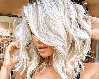short white blonde wig