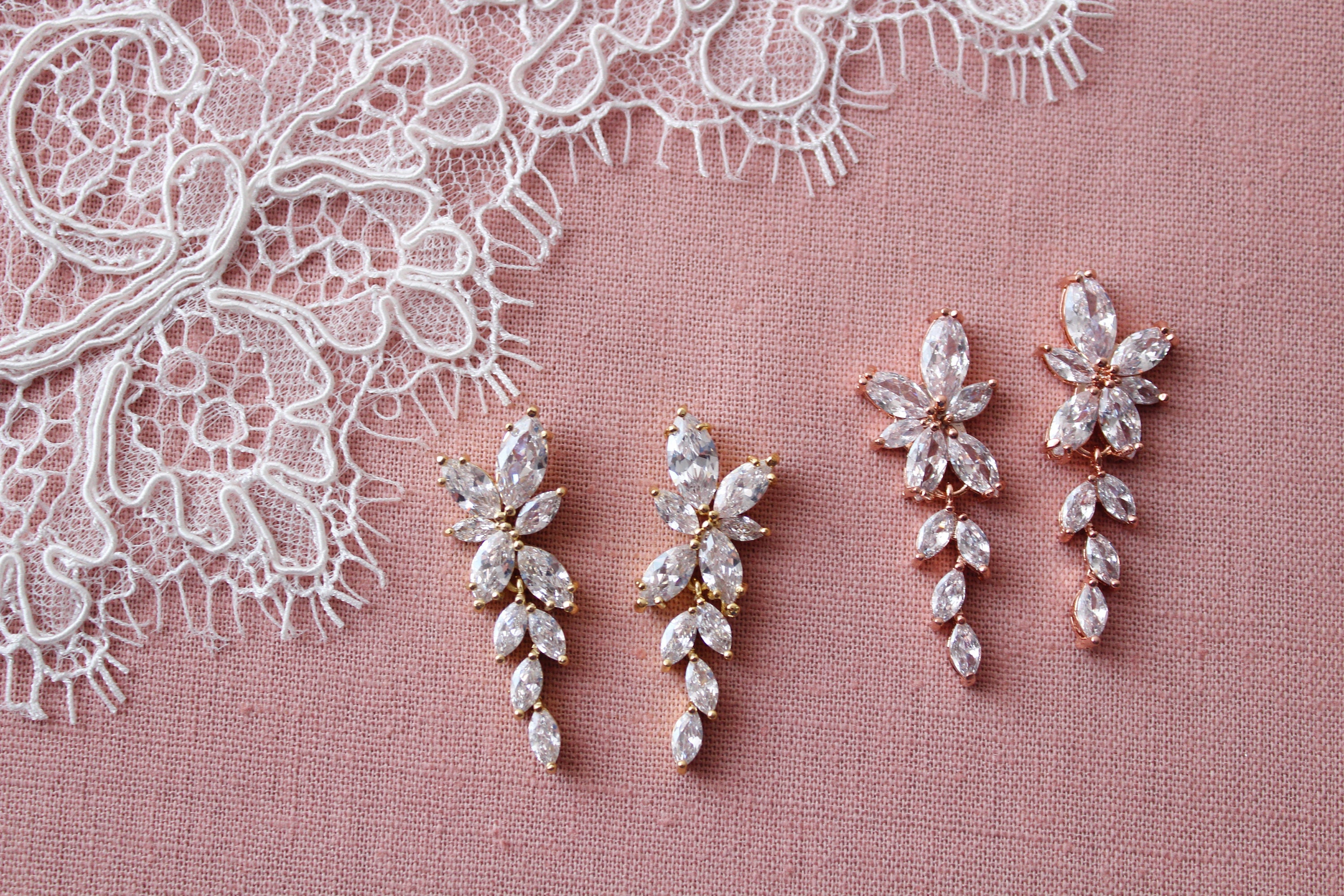 Bridesmaid earrings Wedding Earrings Crystal Earrings | Etsy