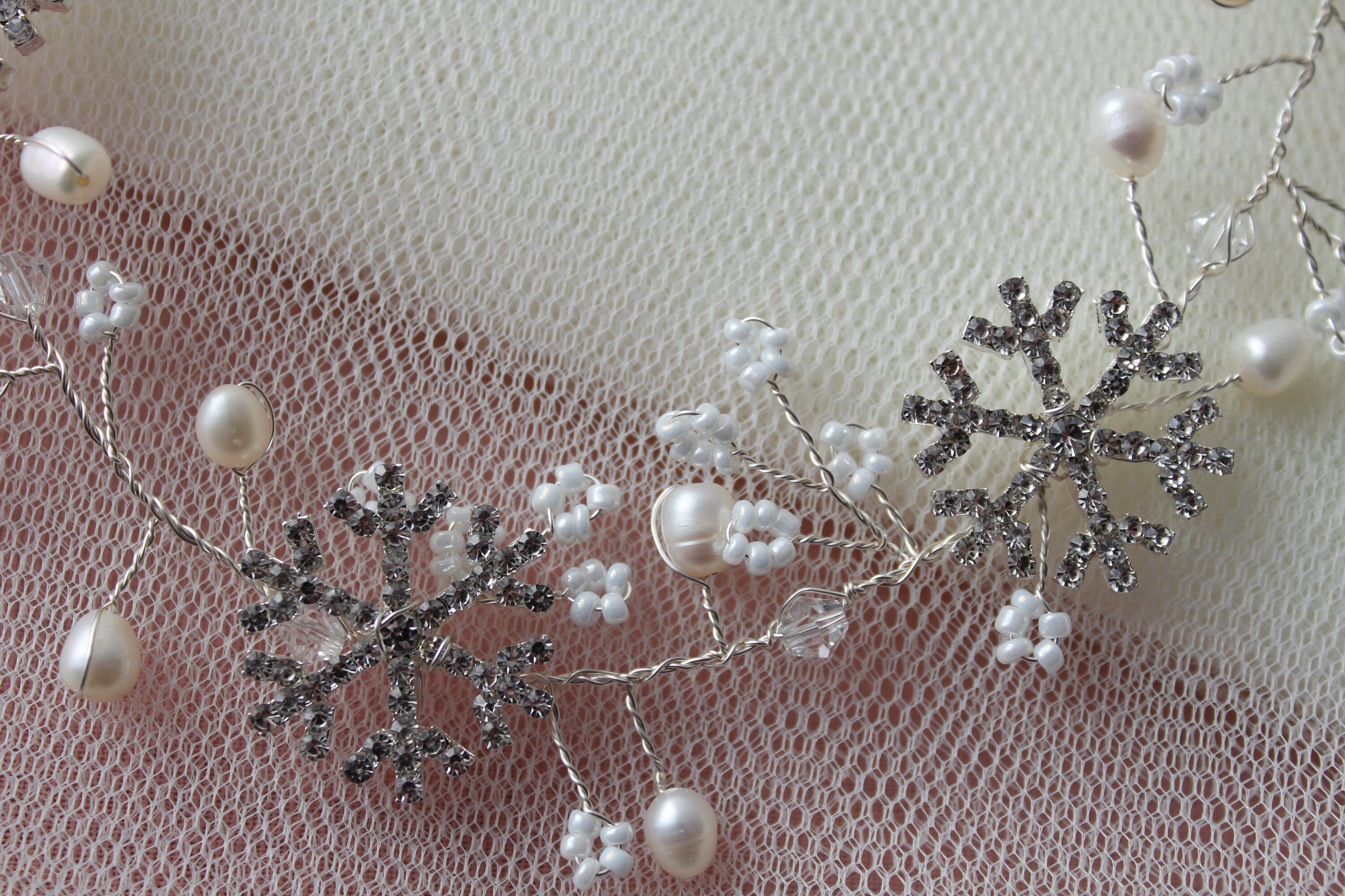 Snowflake bridal hair Snowflake hair comb Bridal hair comb Etsy