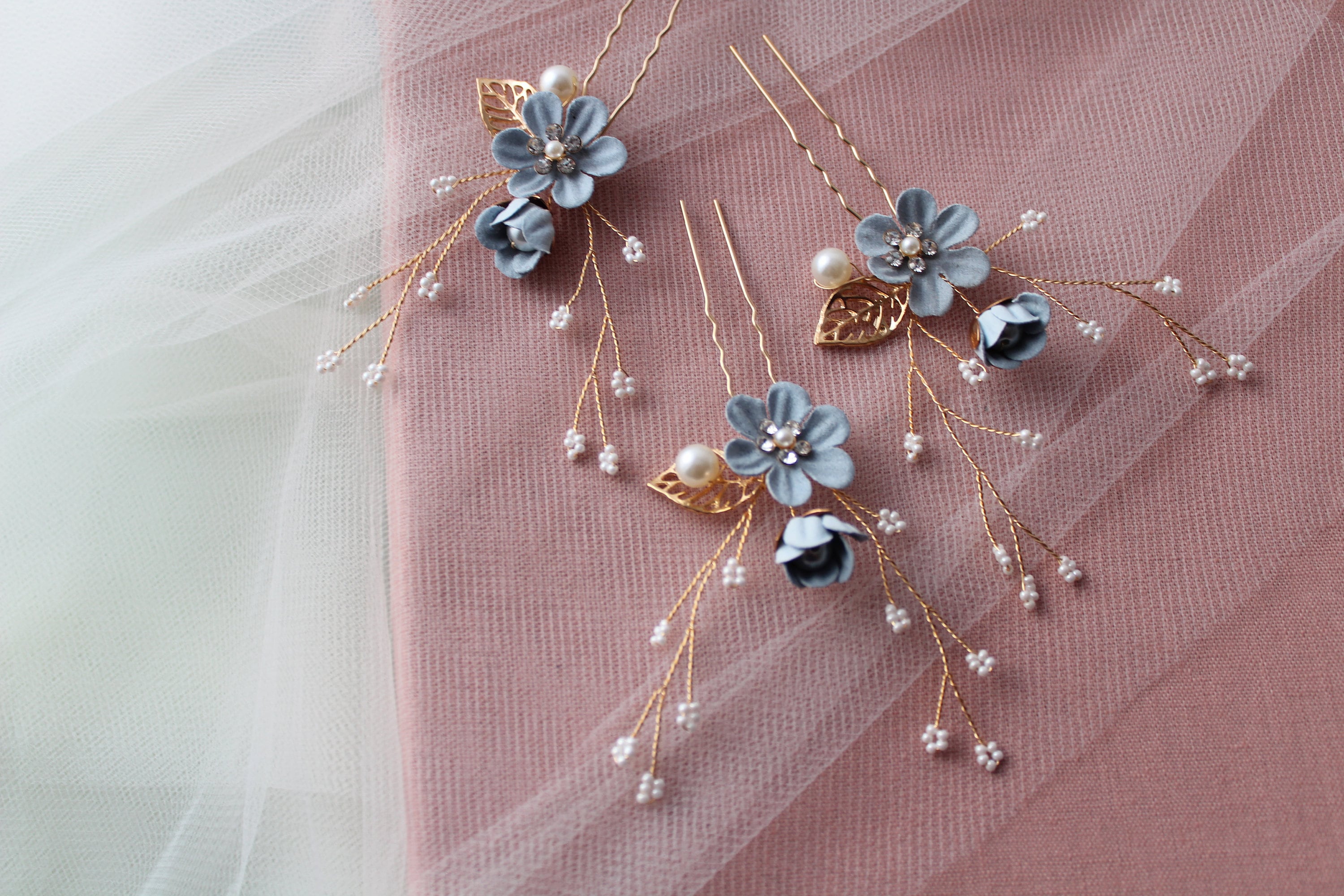 Something Blue Hair Pins for Bridesmaids - wide 6
