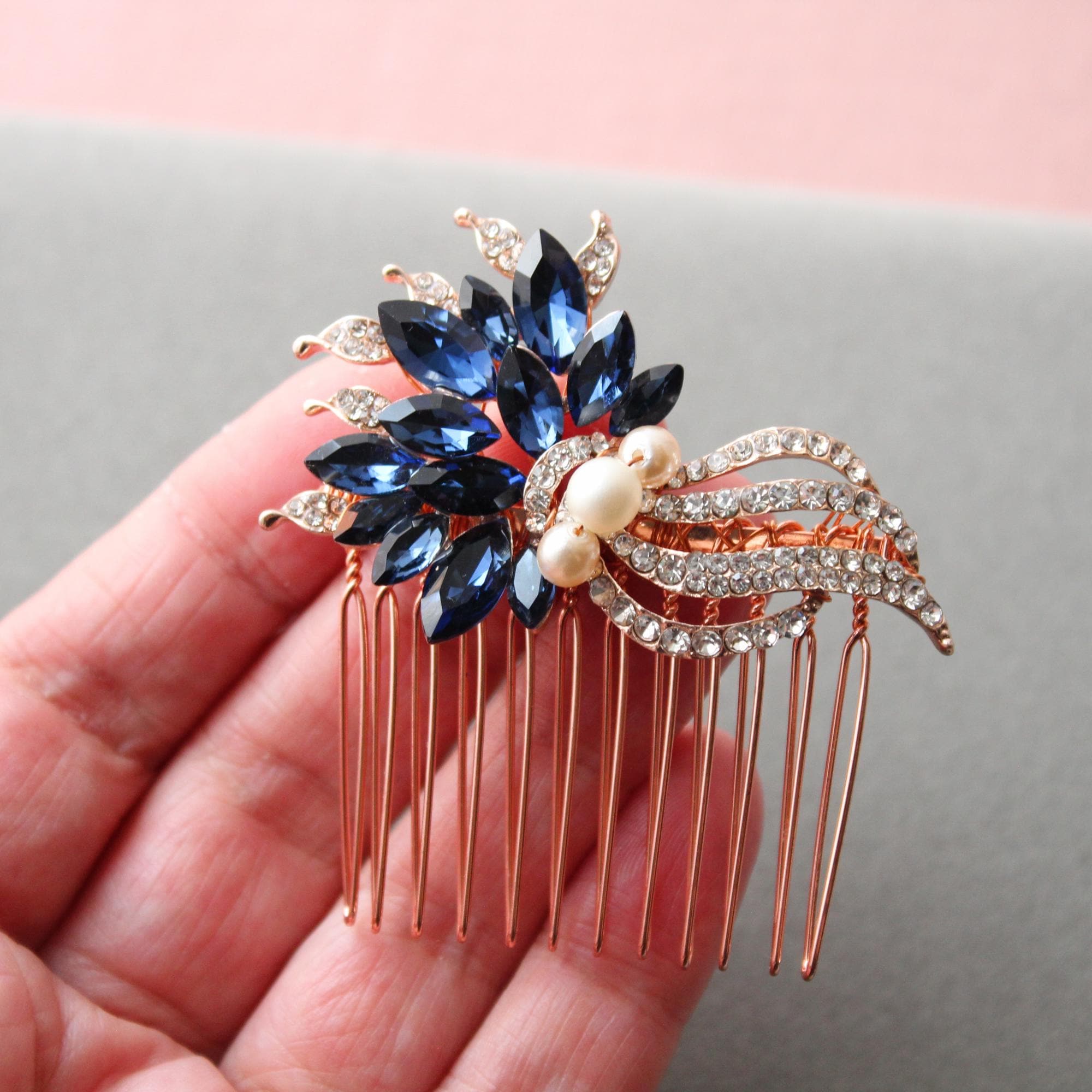 Elegant Women\'s Hair Accessories Set - Black, White, Pink, Gold, Navy Rose Gold and Navy Hair Pin - Etsy main image 2
