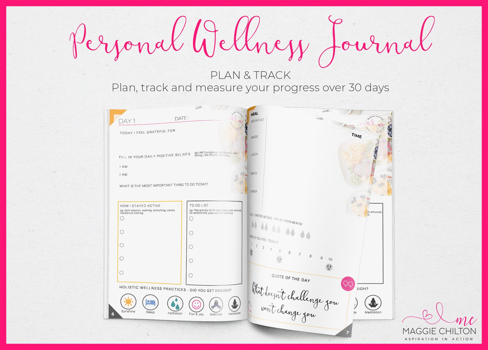PDF Personal Wellness Journal Womens Wellness Journal Tracker Diary
