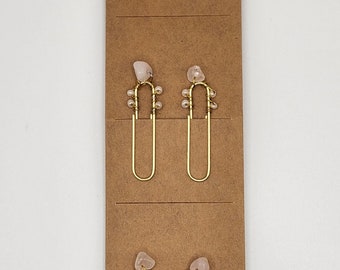 Bladwijzer met natuurlijke edelsteen en kralen Page Saver Paperclips 1 1/2" - notitieboeken Journaling Boekliefhebbers Cadeau Valentijnscadeau Bladwijzers