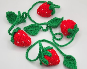 Handmade Strawberry Crochet Bookmarks- 9&quot;-10&quot; Vibrant Flowers Book Lover Gift Journaling Notebooks Crochet Flowers Bookmarks Spring
