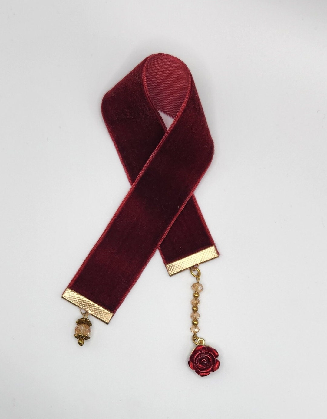 Handmade Red Rose & Velvet Vintage Book Mark - 10"x 1" Journals ...