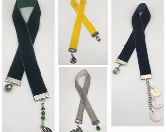Handgemaakte fluwelen vintage boekenleggers 11 x 1/2 inch dagboeken notitieboeken bladwijzer bloem bladwijzer boekenliefhebbers geschenken bloemen geschenken bloem cadeau hangers