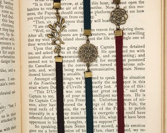 Elastic Vintage Bronze Pendant Bookmarks, Bookmark, Handmade Gifts, Book Lovers Gifts, Handmade Bookmark, Pendant Bookmark, Planner, Journal