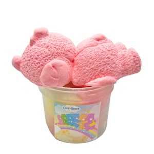 Care bear snow fizz slime: scented 4oz crunchy DIY Clay Slime Christmas gift, stocking stuffer