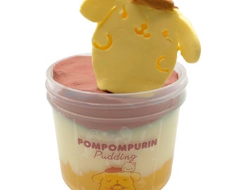 Pom Pom Purin pudding slime, DIY Clay slime kit, scented slime, clear slime, thick and glossy slime, free next day shipping, gift, Sanrio