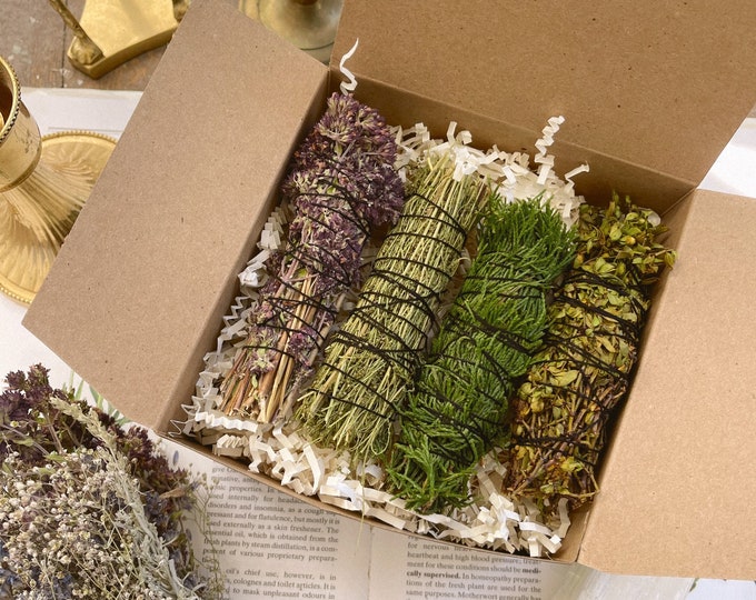 Sage Alternative Cleanser Sampler Gift Pack WARMING HERBS/ Herbal Cleansing Wand/smoke