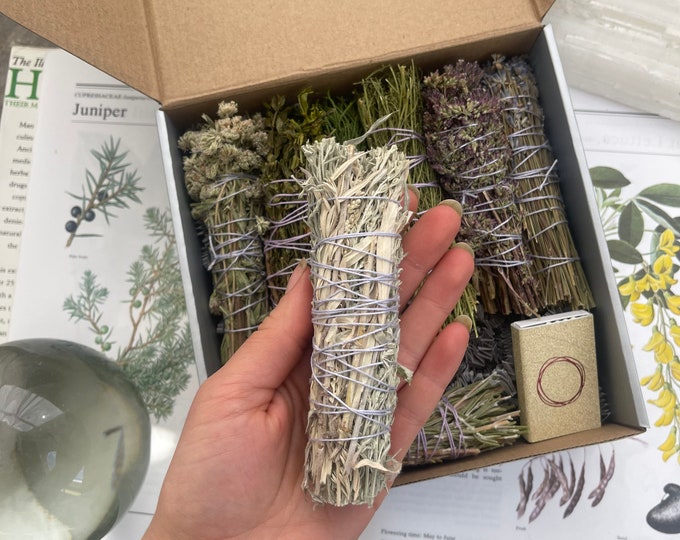 Sage Alternative Cleanser Sampler Gift Pack VARIETY SET/ Herbal Cleansing Wand/smoke Cleansing