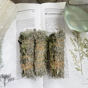 WORMWOOD EUCALYPTUS Smudge Stick Alternative/Herbal Cleansing Wand/Incense Wand/Smoke Cleansing Wand/Sage Wand/Sage Bundle