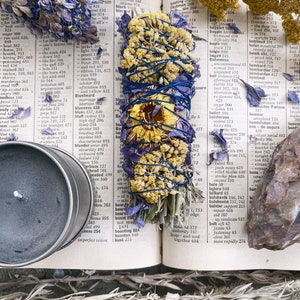 EVIL EYE Blue Lotus Smudge Stick Alternative/Sage for Home/Smoke Cleansing Wand/Sage Wand/Sage Bundle/ smudge stick