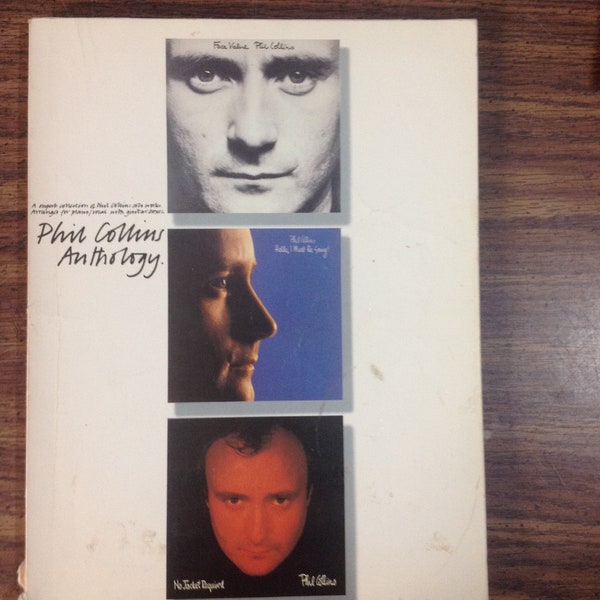 Phil Collins Anthology Solo Albums Arranged for Piano/Vocal with Guitar Boxes Copyright 1985 by Wise Publications Music Song Book Used
