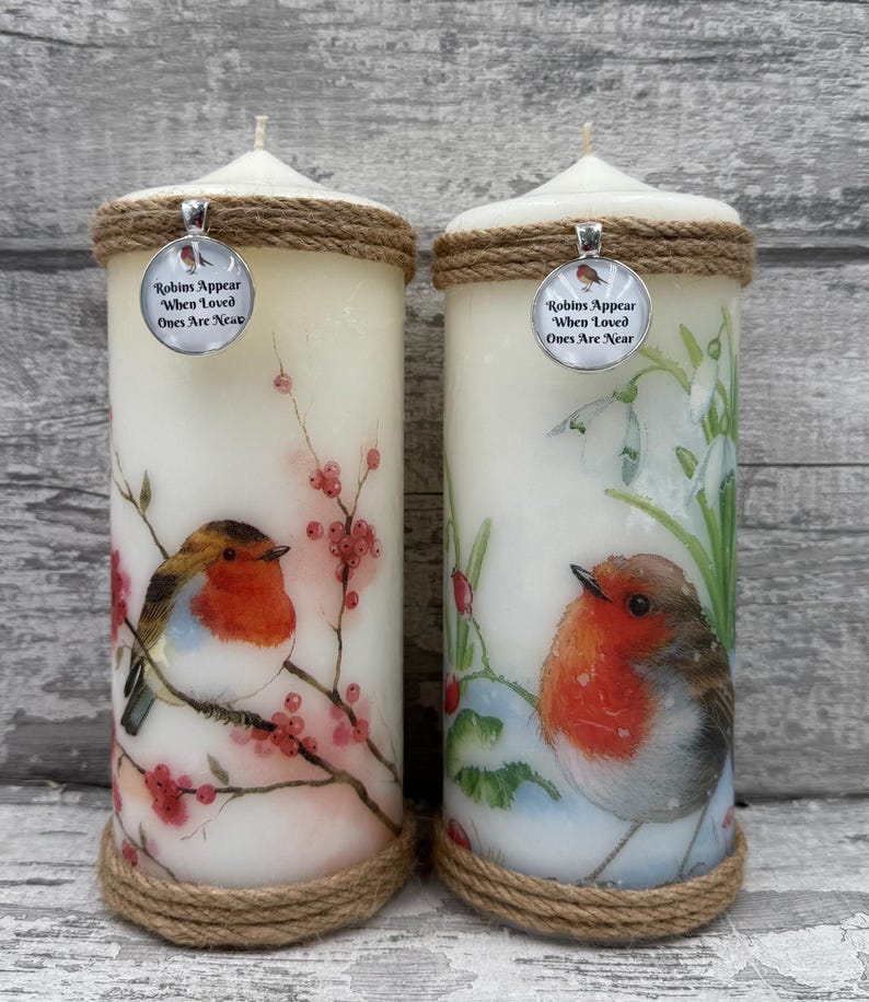 Robin Memorial Candle: 'robins Appear When Loved Ones Are Near' - Etsy UK