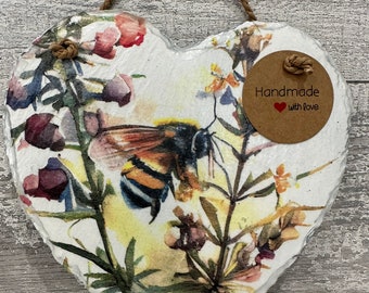 Bienen Schiefer Hängeherz, Bienen Geschenke, Bienenliebhaber
