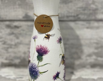 Bee vase, bee gifts, Handmade, Decoupaged, Mother’s Day, bee lovers