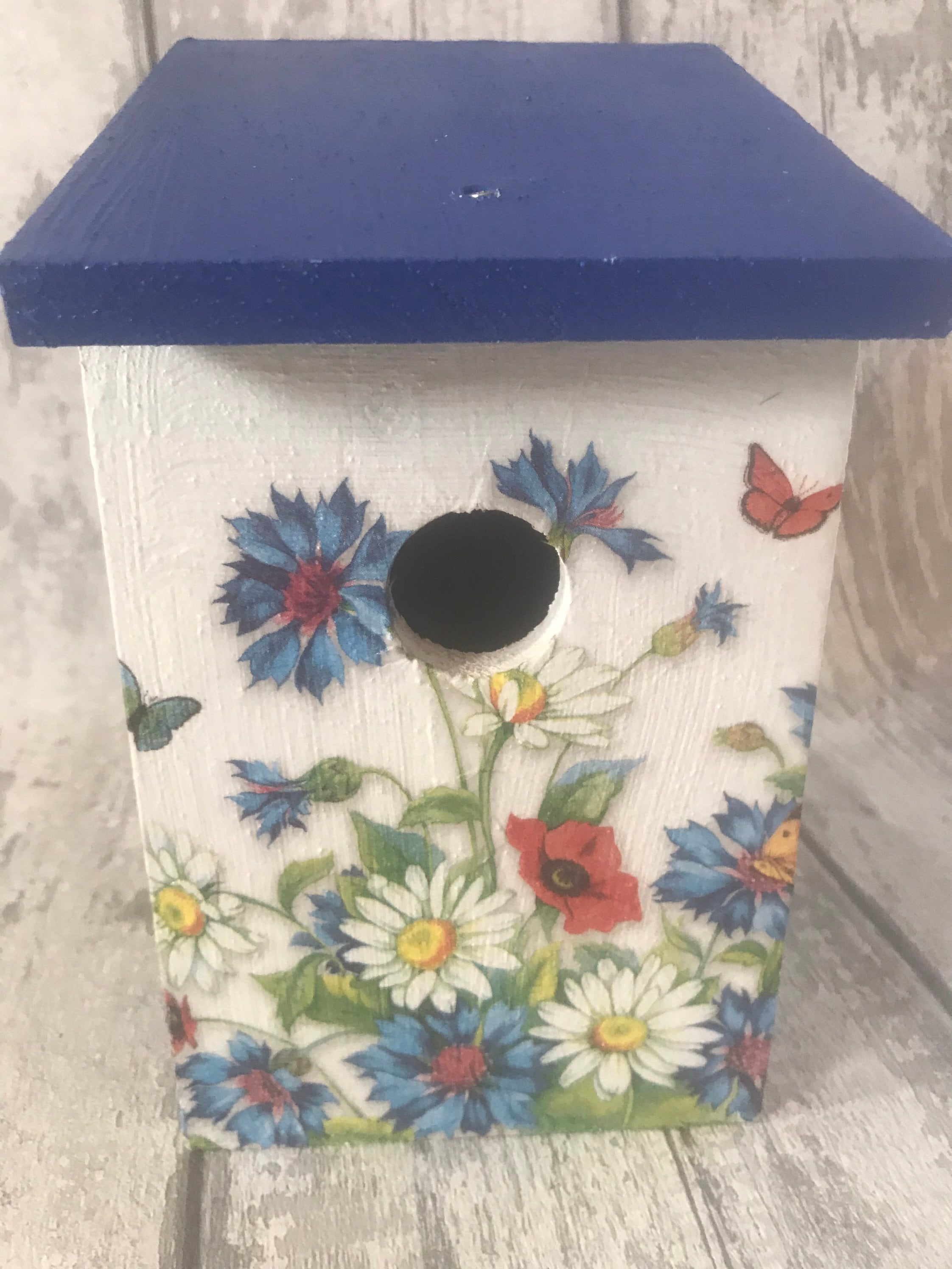 Bird Box Nesting Box Garden Gifts Decoupaged Etsy UK