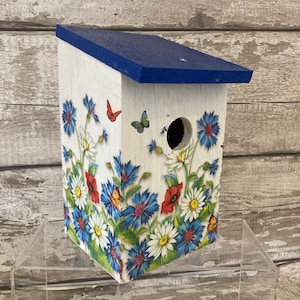Bird box, nesting box, garden gifts, decoupaged