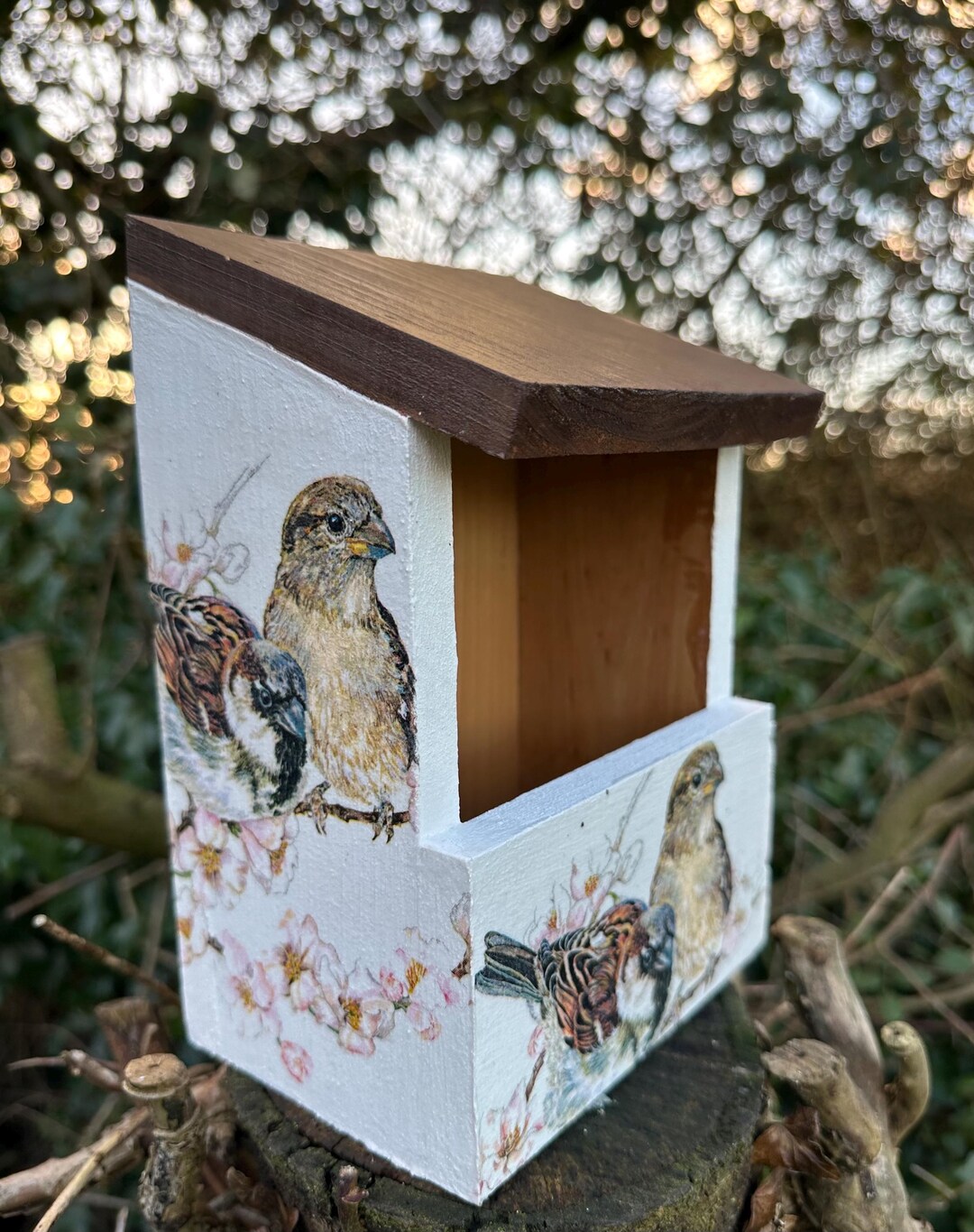 Robin Nest Box, Nesting Box, Robin Box, Decoupaged, Garden Gifts ...