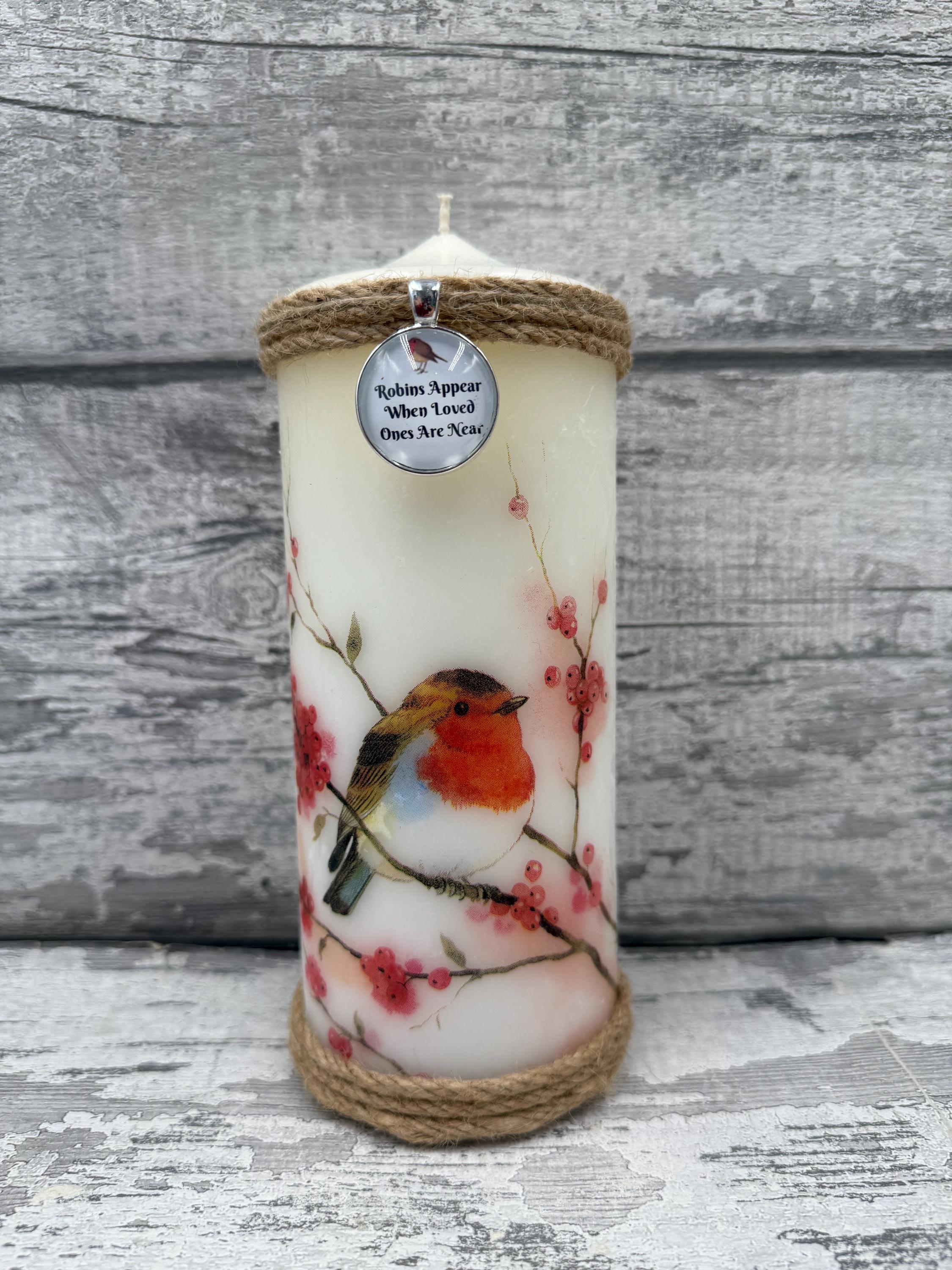 Robin Memorial Candle: 'robins Appear When Loved Ones Are Near' - Etsy UK